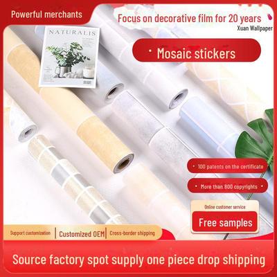 Wasserdichter Selbstklebender Imitation Fliesen Tapetensticker für Wohnzimmer, Küche, Badezimmer