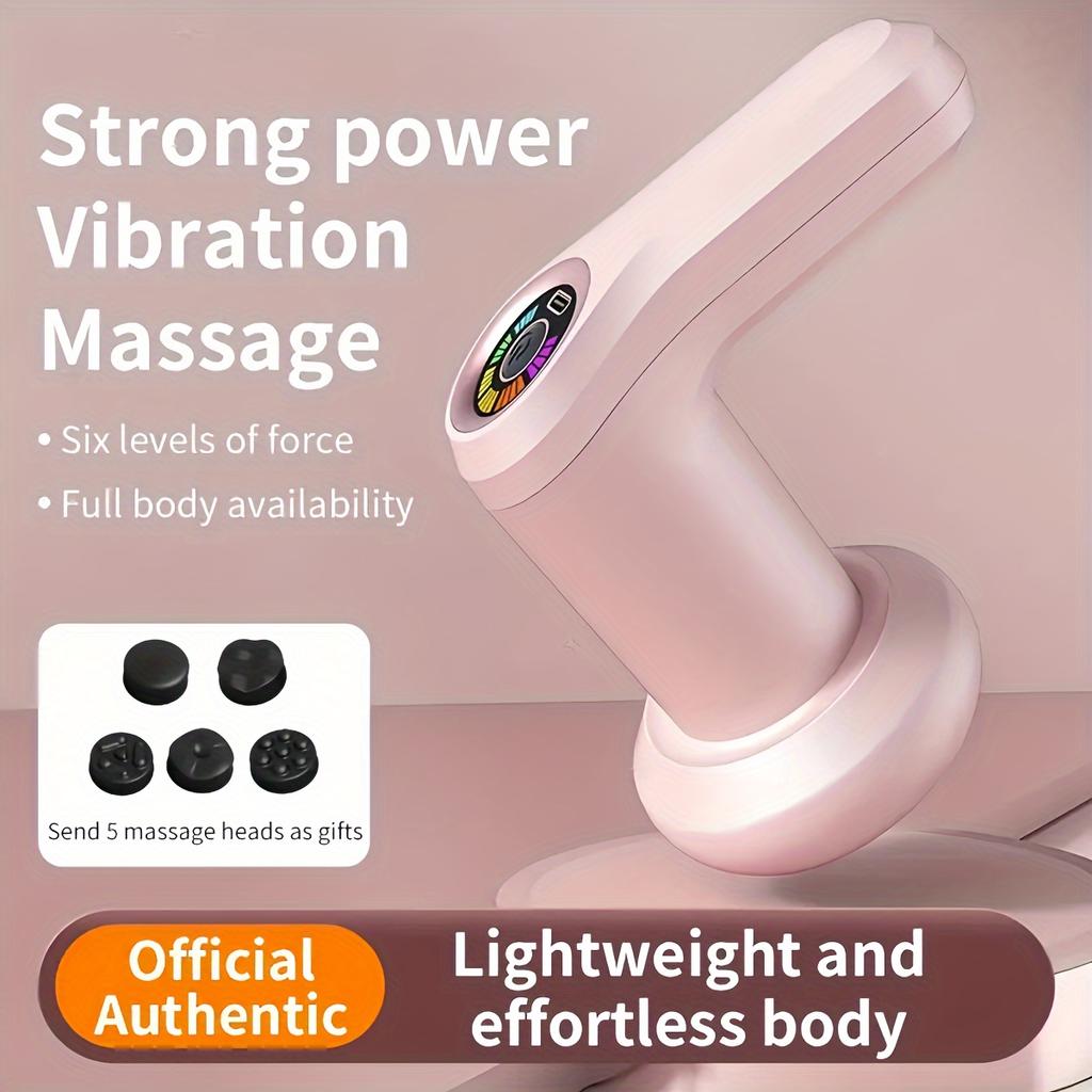 Tragbarer Heim-Fett-Pusher, Wiederaufladbares Schönheits-Körpermassagegerät, Multifunktionales Vibrationsmassagegerät mit 5 Massageköpfen, Entspannt die Muskeln effektiv