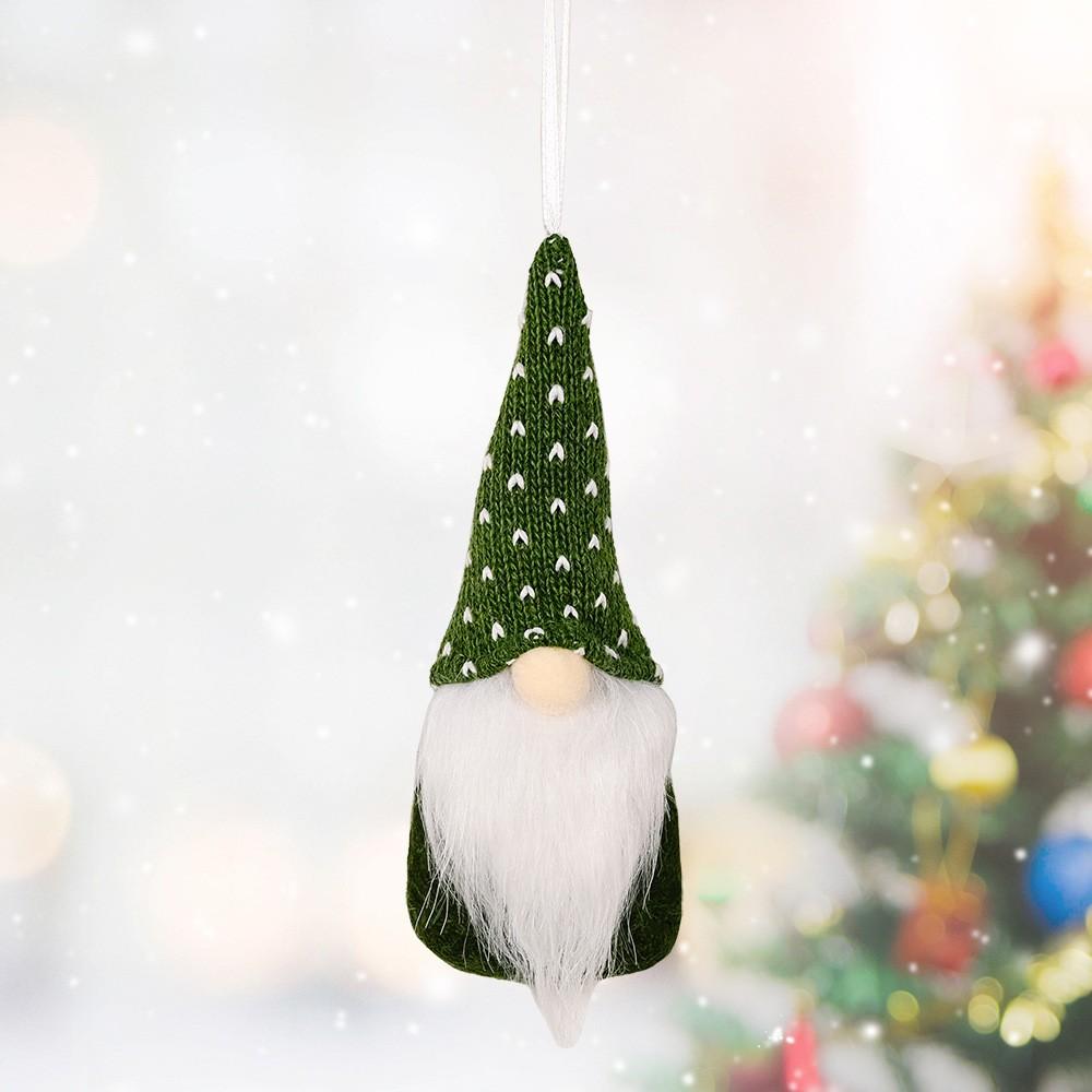 Knitted Woolen Christmas Gnome Doll for Elf Doll Xmas Tree Hanging Decoration Made with Fabric and Artificial Wool