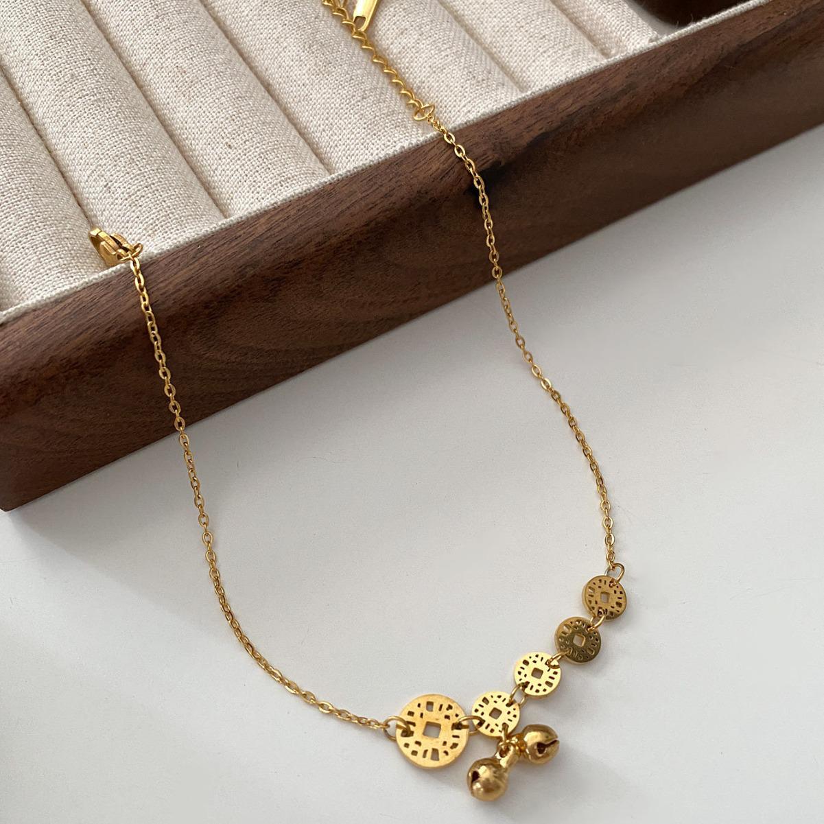 

Women s Light Luxury Retro Bell Coin Anklet - Non-fading, High-end Foot Chain