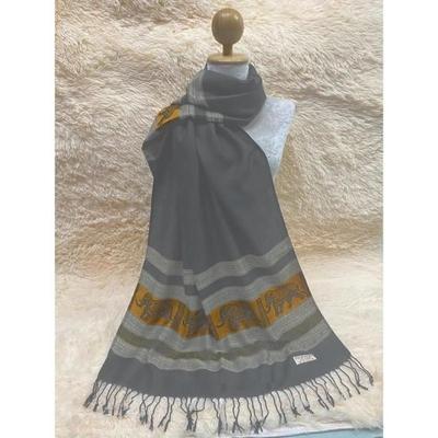 Cachecol Pashmina: elegante, macio, versátil - Cashmere e seda tailandesa na cor cinza carvão - Produto de alta qualidade da Tailândia