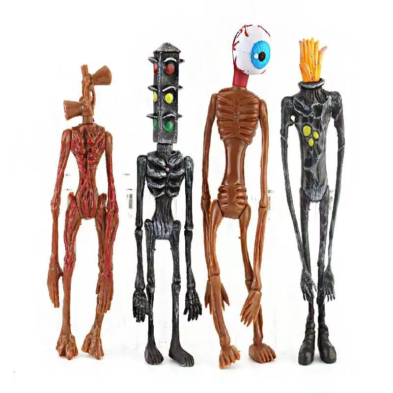 

4Pcs Cartoon Anime Siren Head Action Model Figure Ingenious PVC Horror Sculpture With Light Glow For Children Collection Plaything Gift