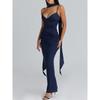 European & American Women's Spaghetti Strap Backless Bodycon Evening Gown - Sexy & Elegant Long Dress