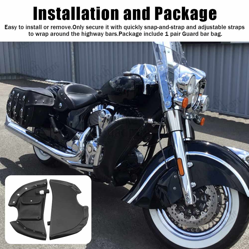 Motorcycle Accessories Lowers Chaps Leg Warmer Wind Deflectors Engine Guard Leather Bag Black Fit For Indian Chieftain 2014-2022