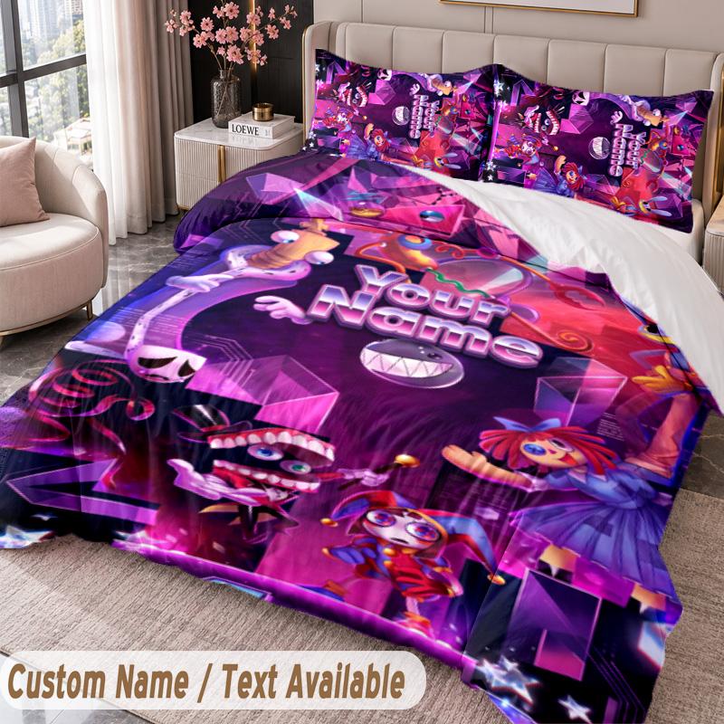Custom Name Text 3Pcs Bedding Set The Amazing Digital Circus Duvet Cover And Two Pillowcases