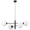Vicenza Black Hanging Lamp 4-Flat White Lampshade E14