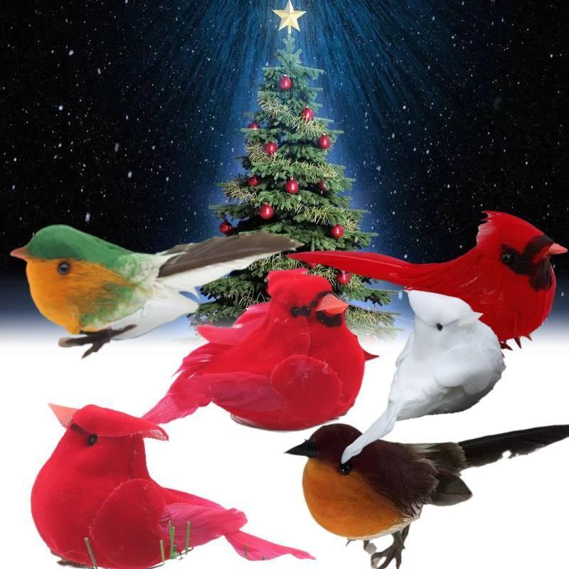 Entzückender künstlicher Feder Rotkehlchen Vogel Weihnachtsbaumschmuck Bastelstück