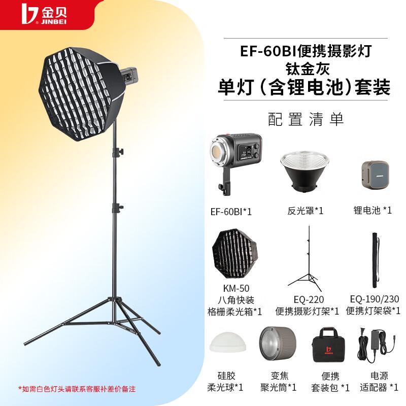 JINBEI EF-60BI 60W Bi-Color LED Video Light Kit