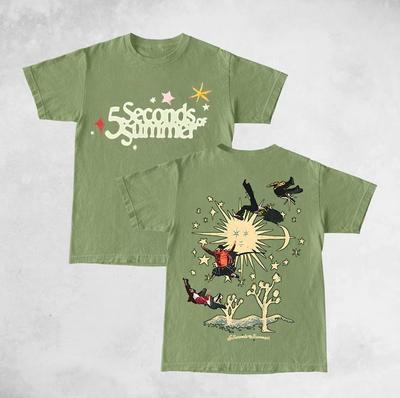 5SOS Sternennacht Doppelseitiges Grafik-T-Shirt – Trendiges 5 Seconds of Summer Fan-Shirt