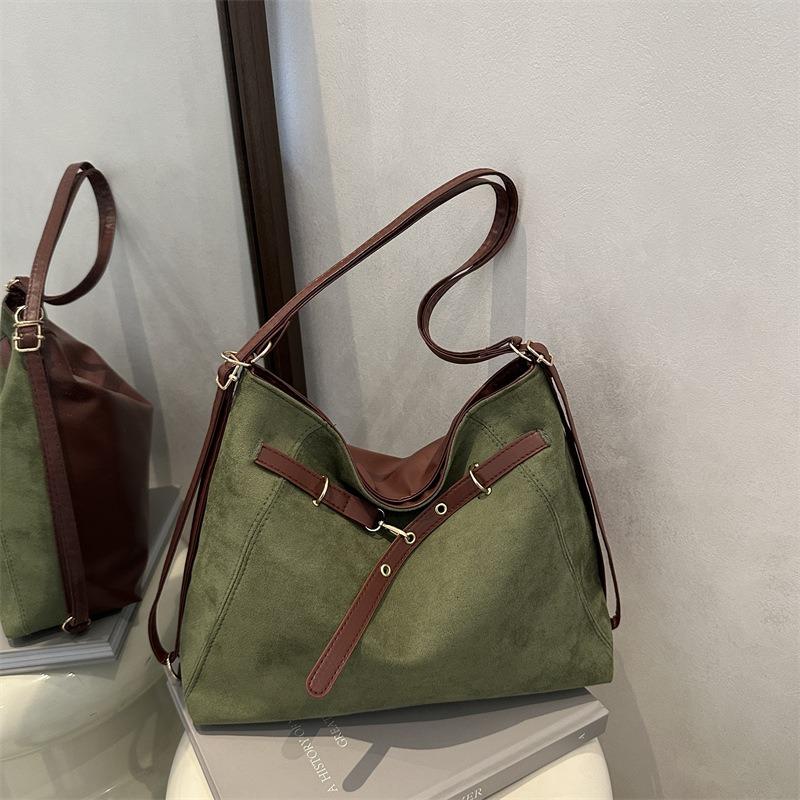 Herbst und Winter neue Retro-Tote-Bag mit großer Kapazität für Damen, lässig, einfach, für Pendler, Einzel-Schulter-, Doppel-Schulter-Umhängetasche