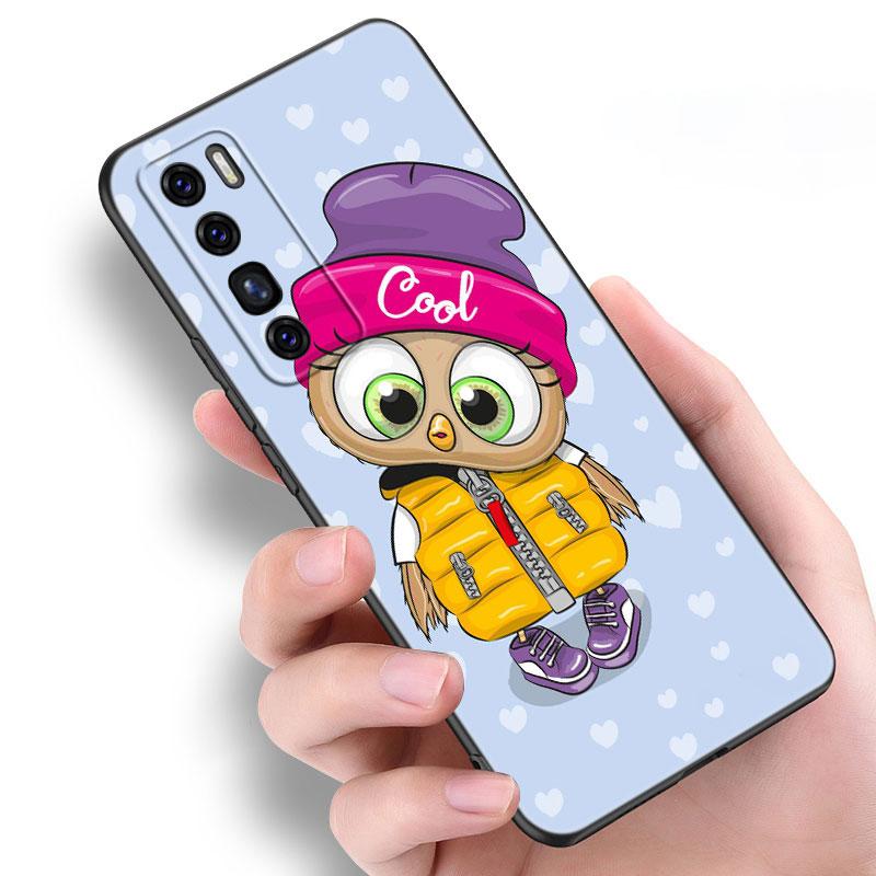 Kreskówkowa Sowa Słodkie Sowy Etui Dla Huawei NOVA 8 9 Pro 8i 7i 7SE Y60 5T Mate 40 30 20 10 Lite Honor 50 30 Premium Pro Plus 30S Pokrowiec