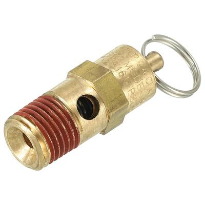 Válvula de seguridad de latón de liberación automática para compresores de aire con NPT macho