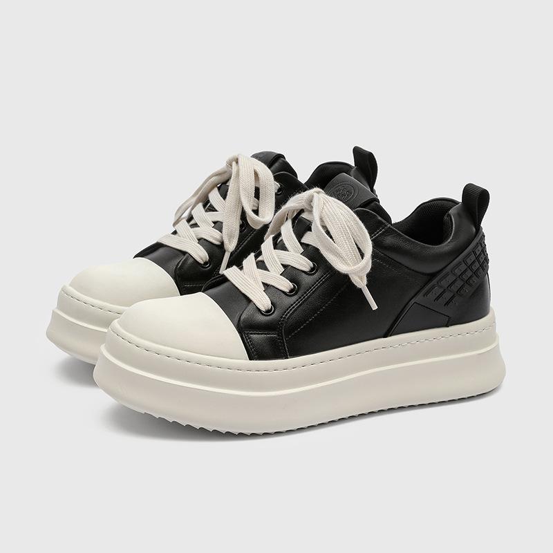 Inner Heightening Board Shoes Academy Style Men'S Big Head Inner Heightening Casual Bread Shoes