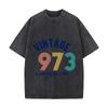 Vintage 1973 Limited Edition Retro Birthday Graphic Washed Distressed Loose Streetwear Tops for City Walks