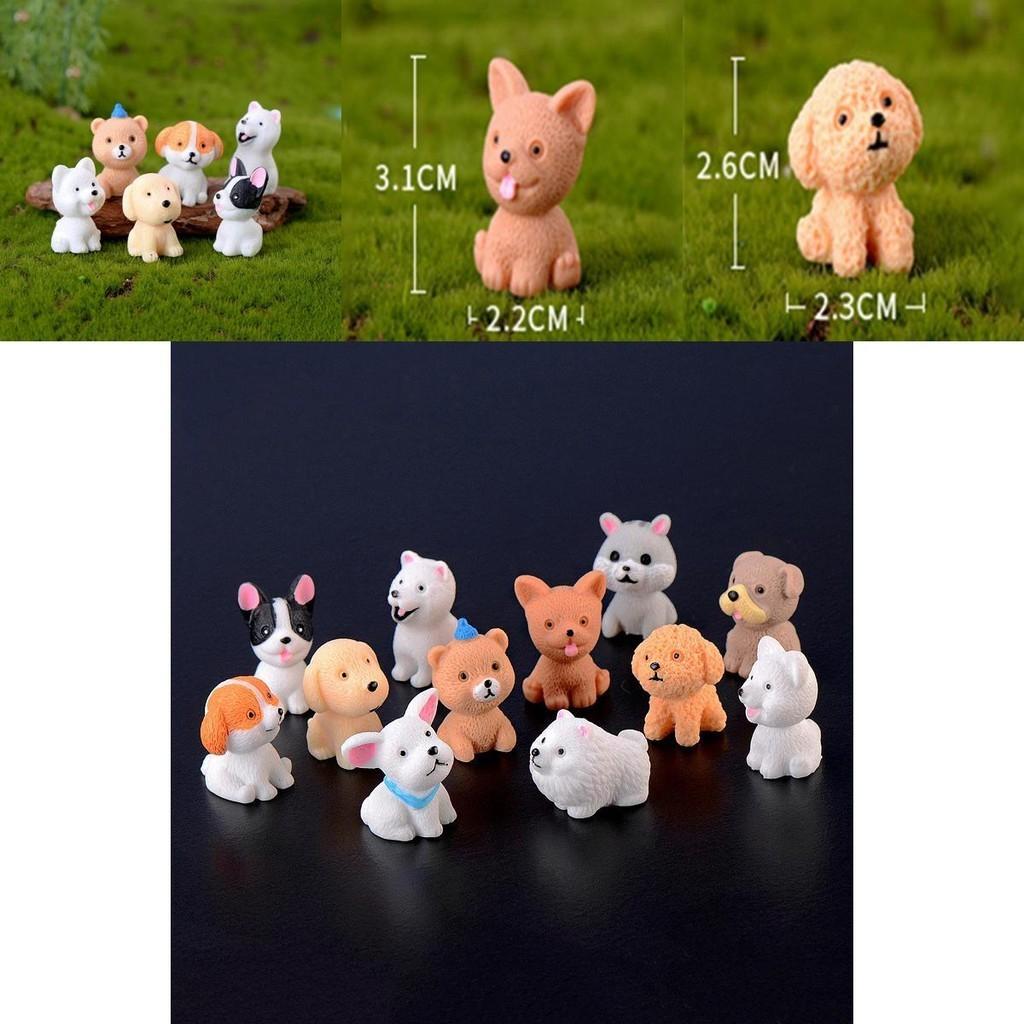 Entzückende Mini-Resin-Hundepuppen 12 Stil Ornamente Perfekt für bezaubernde Gartendekoration
