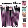 15pcs Eye Shadow Makeup Brush Set Eyes Make Up Eyebrow Cosmetic Brushes