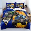 Monster Jam Truck 3D Printed Duvet Cover Pillowcase Bedding Set Twin Full Queen King Size For Bedroom Decor