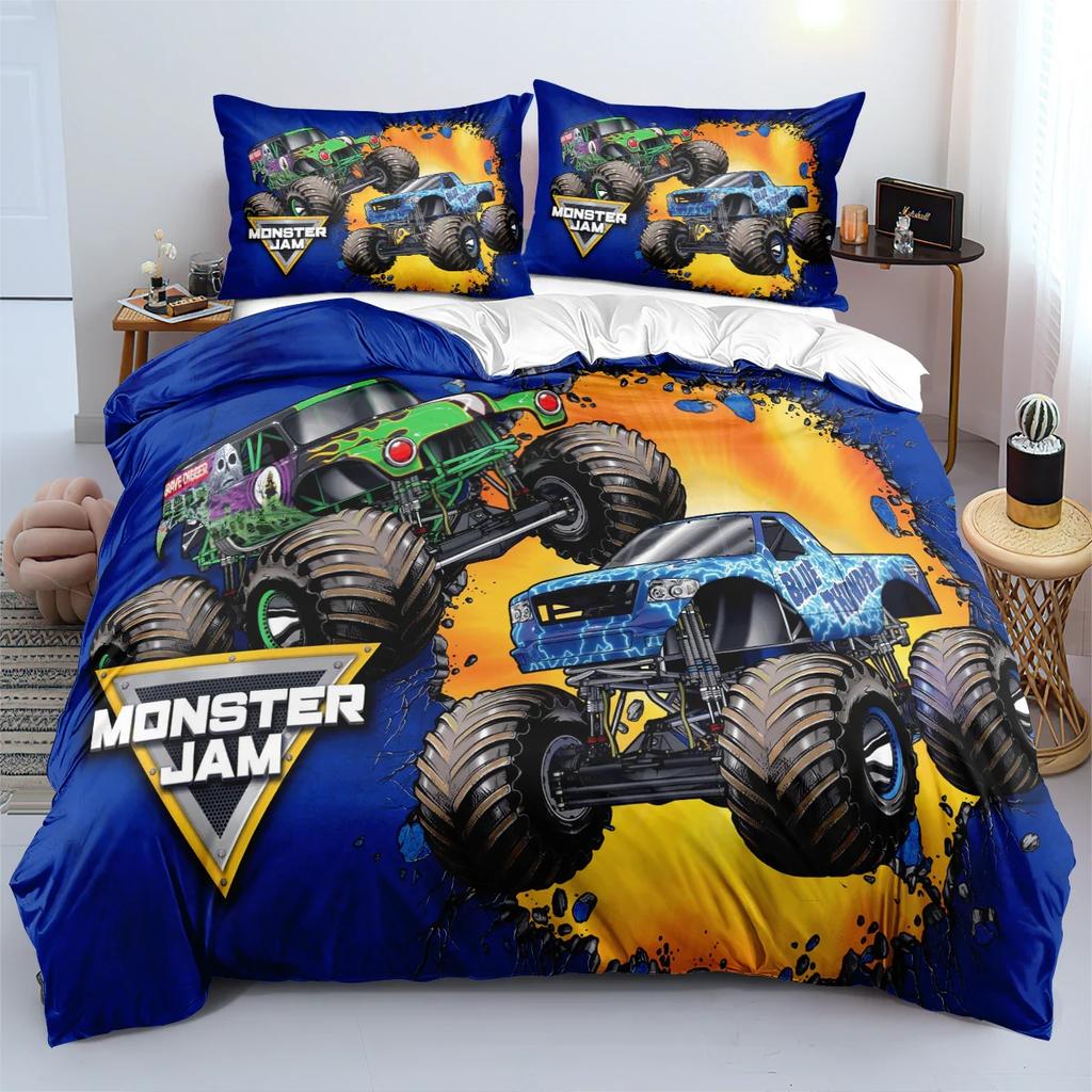 Monster Jam Truck 3D Printed Duvet Cover Pillowcase Bedding Set Twin Full Queen King Size For Bedroom Decor