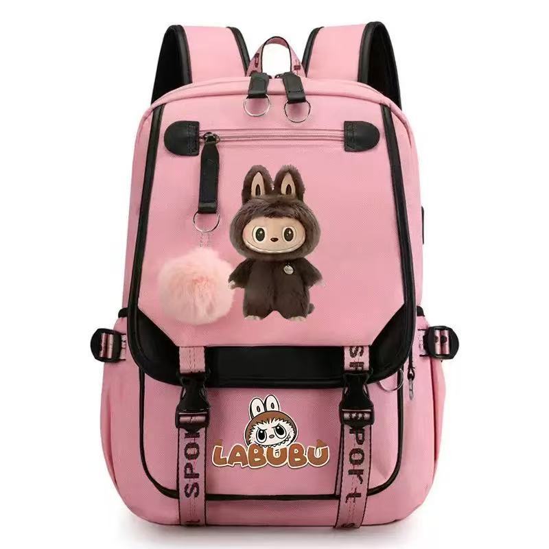 Cartoon Labubu Printed Backpack Travel Bag Computer Bag Student Men's and Women's Casual Backpack Schoolbag New