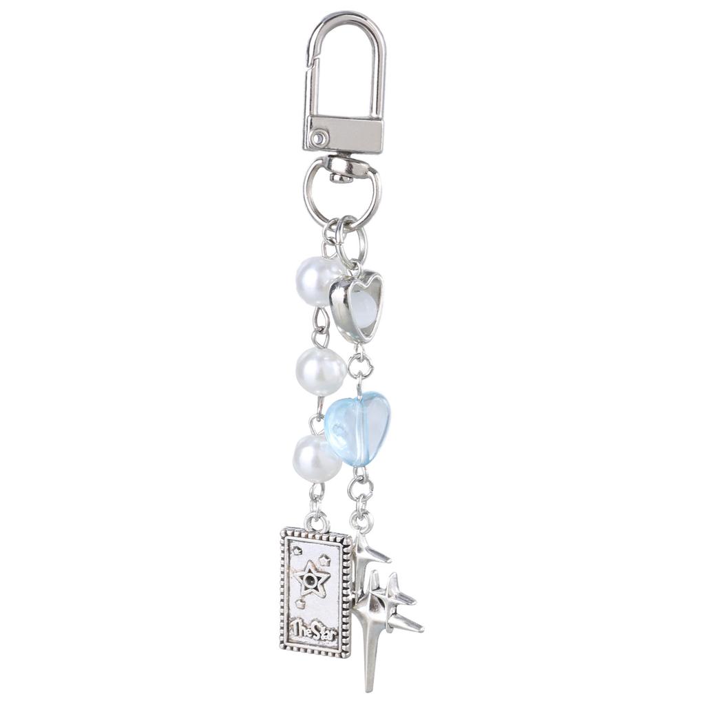 Charming Heart And Star Keychain Accessory Trendy Heart Star Bag Charm Keychain Personalized Keyrings Pendant for Women