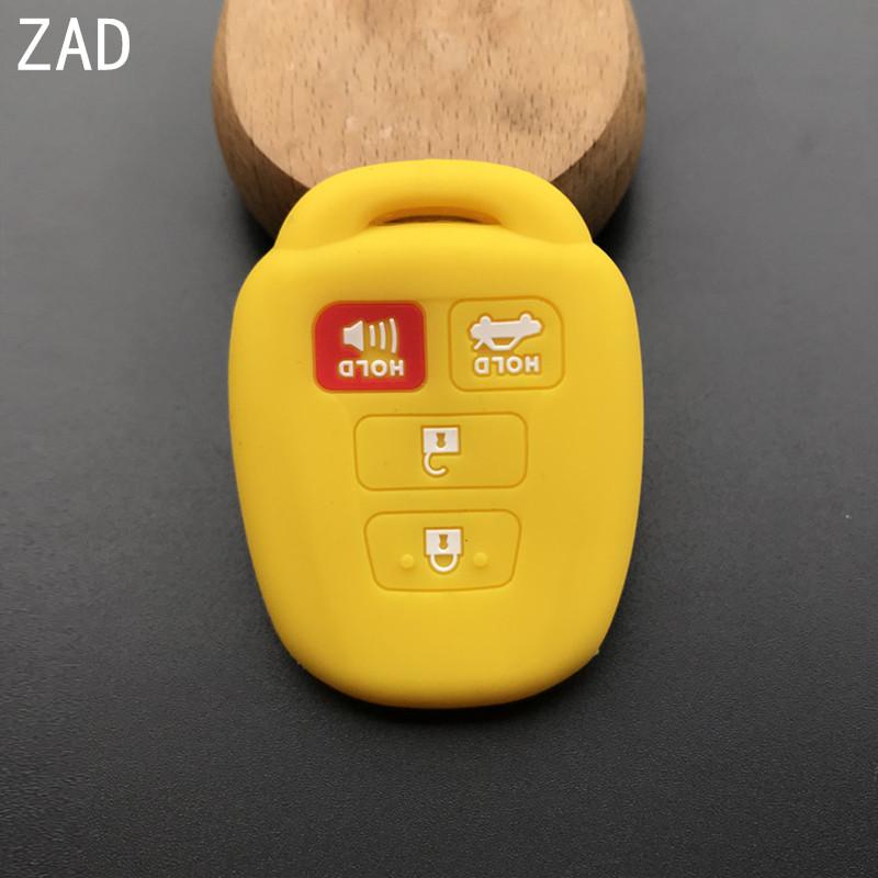 ZAD 4 Button Silicone car Key Cover Holder case set For Toyota 2012 2013 2014 Camry Corolla Highlander 4 buttons remote key case