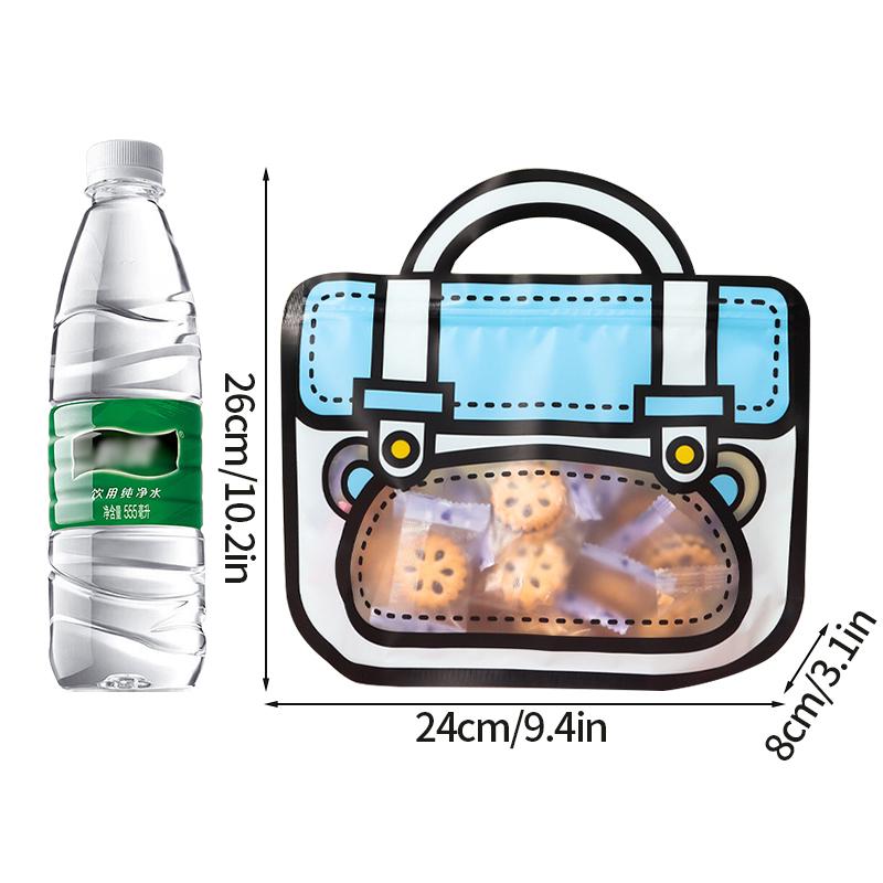 12/1PCS  Creative Gifts Packaging Bags Cartoon School Bag Shape Candy Zip Lock Biscuit Packaging Bag Stand Up Snack Gift Bag