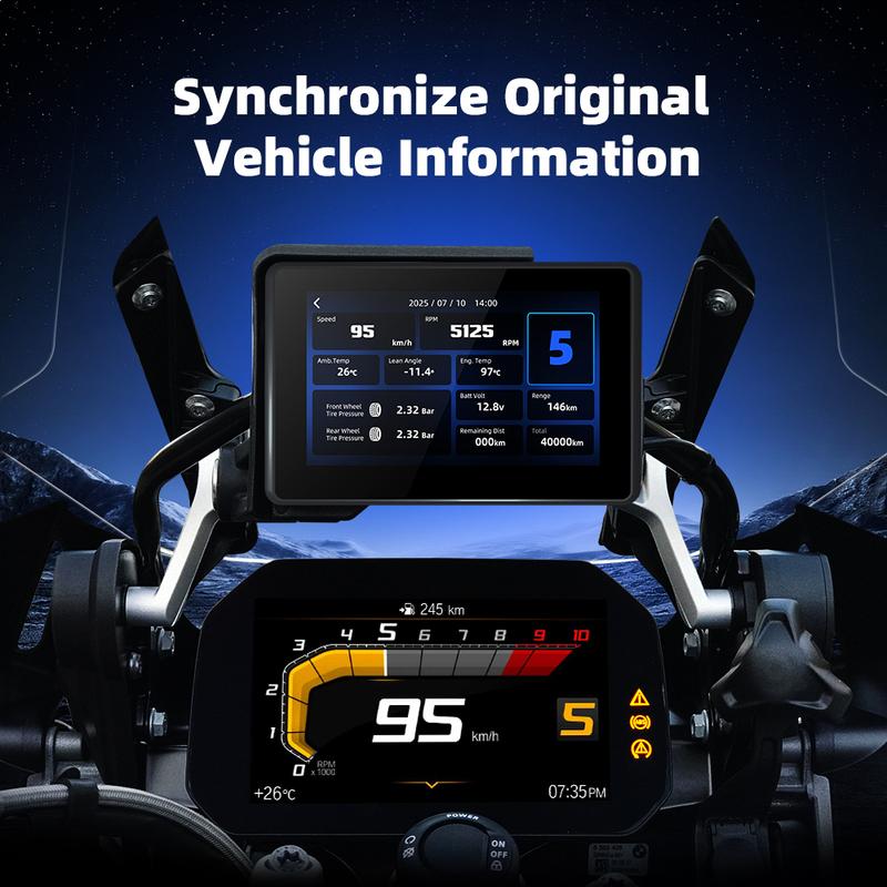 EKIY 5.0" For BMW R1200GS R1250GS F800 F900 S1000XR GPS Motorcycle Navigation Wireless CarPlay Moto Android Auto For WonderWheel