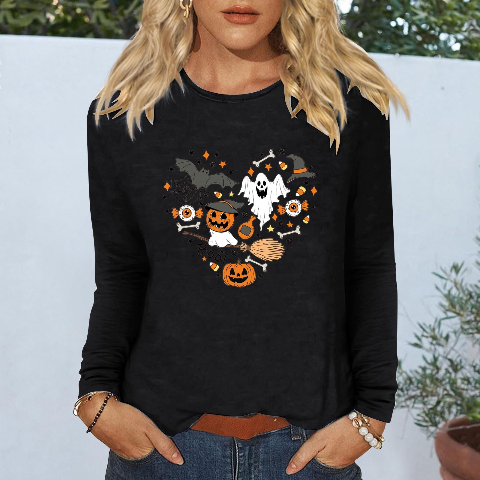 

Женский повседневный топ с длинными рукавами и круглым вырезом с цветочным принтом M