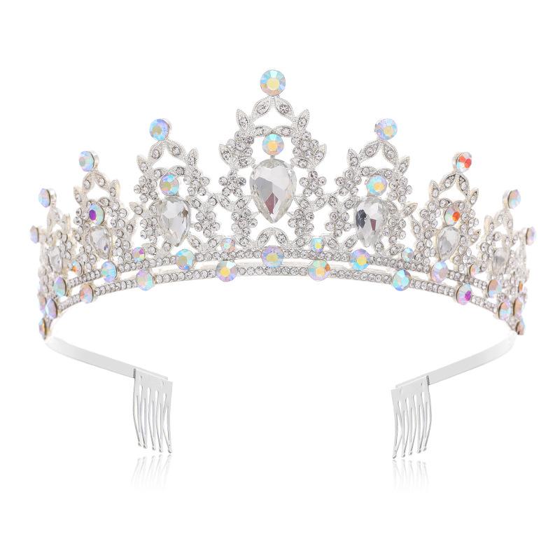 Jewel Bride Bridesmaids Comb Crown Baroque Birthday Wedding Banquet Headwear Crown Headband