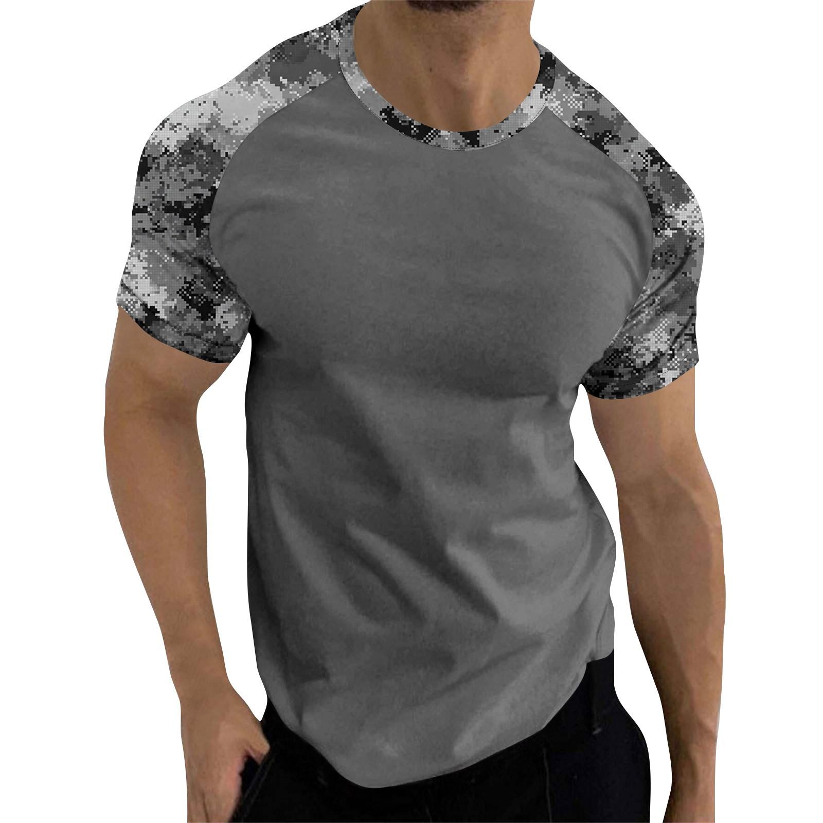 

Мужской топ с короткими рукавами реглан с принтом в стиле камуфляж L