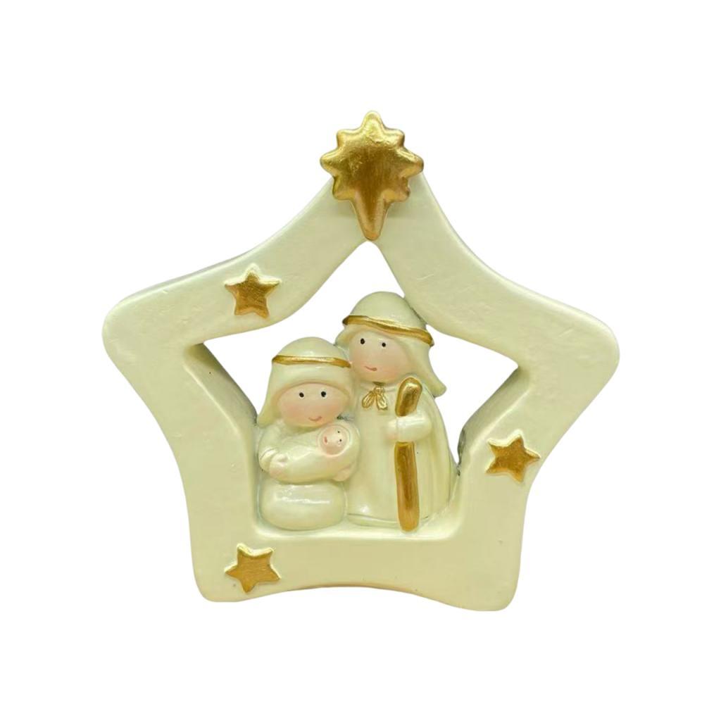 Miniature Nativity Scene Set,Religious Gift Figure,Holy Family Statue Small Christmas
