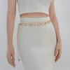 Fashionable and Versatile Geometric Metal Single-Layer Gold Belt European and American-Style Exclusive Women’s Dress Belt