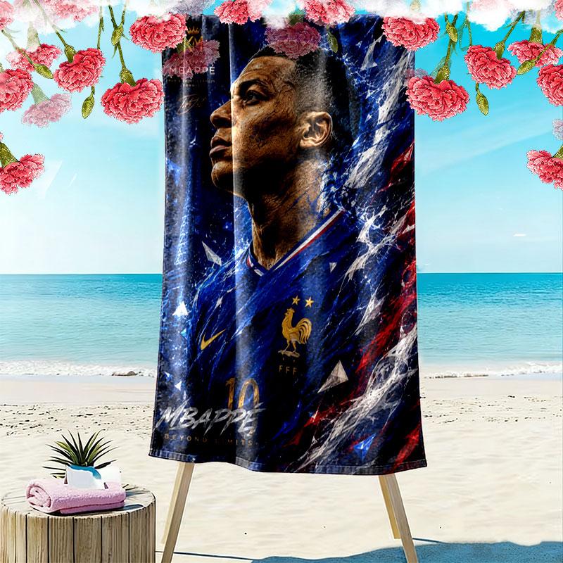 Kylian Mbappé Pride Strandtuch, Großes Weiches Schnelltrocknendes Handtuch für Strand Camping Schwimmen