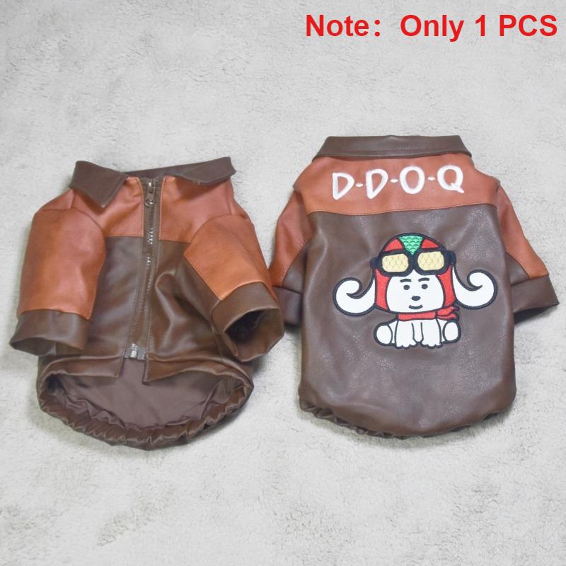 

Autumn Dog Cat Clothes Pet Puppy Cats Clothing Accessories Leather Cats Small Dogs Jacket Pets Dogs Apparel Goods Supplies XS темно-коричневого кольору