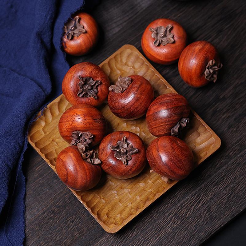 

[ZYAS]1/3PCS Lifelike Wooden Persimmon Fruit Ornament, Suitable For Use As A Car Coffee Table Or Living Room Decoration.