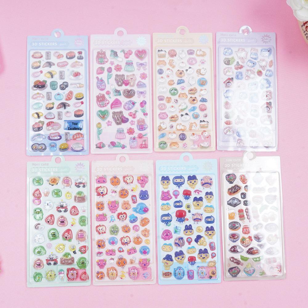 Sanrio Cartoon 3D Embossed Crystal Stickers for Kids