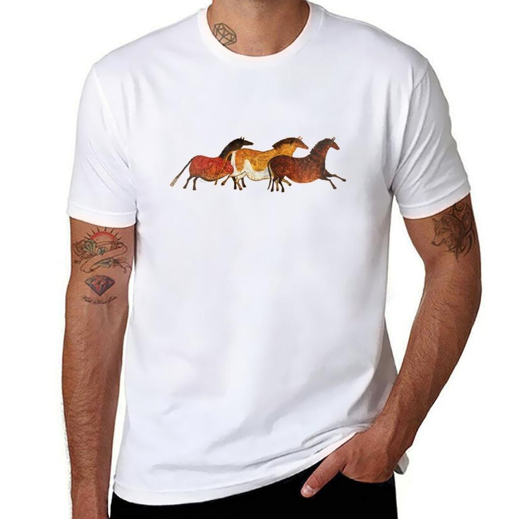 Cave Horses in Beige TShirt Quick Dry Training Short Sleeve Tee