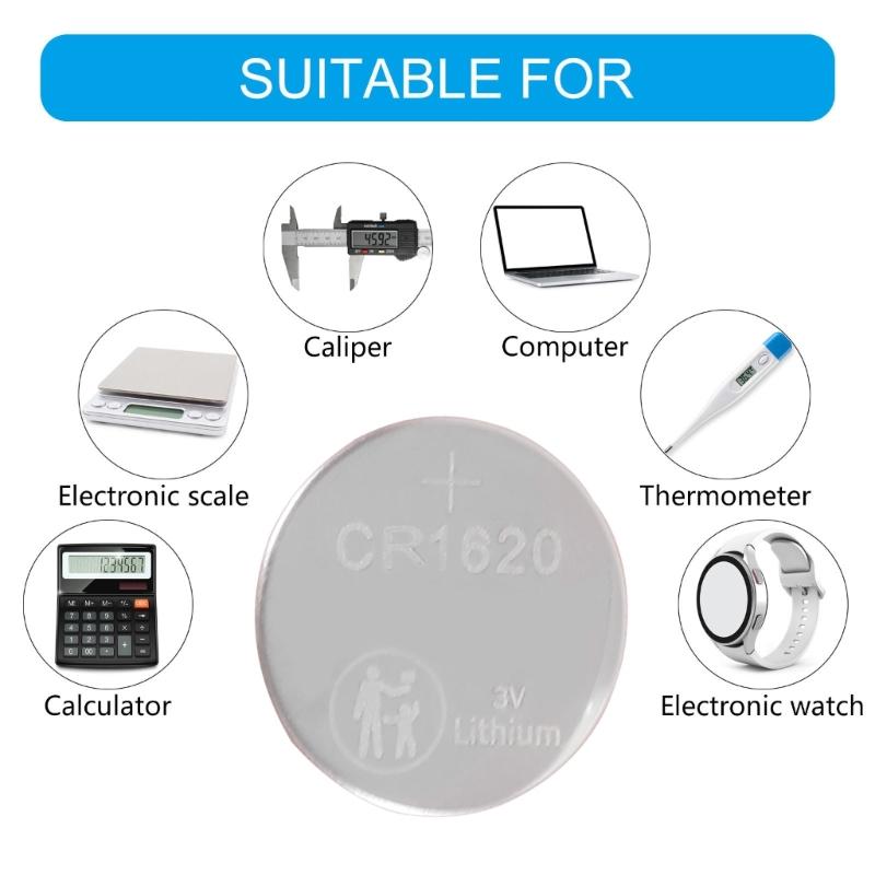 CR1620 Coin Cell Battery 3V Single Pack, Lithium Button Cell High Energy for Toys, Remotes, and Electronic Devices
