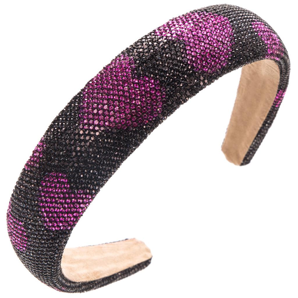 Wide Band Headband with Full Crystal Rhinestone Embellishment Heart Pattern Sparkling Design Comfortable Fit Durable Construction