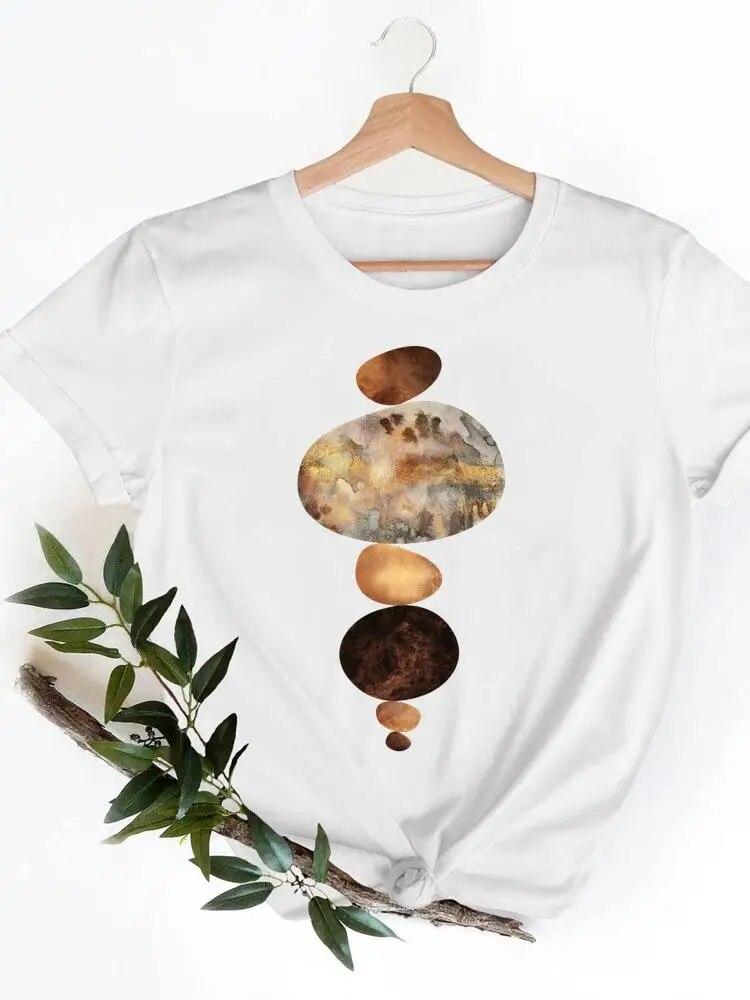 Short Sleeve Ladies Print T-shirts Geometric Spring  Clothing Women T Clothes Summer Casual Fashion Female Graphic Tee