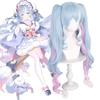 Lange Snow Miku Cosplay-Perücke aus hitzebeständiger Kunstfaser für Damen, perfekt für jeden Hautton