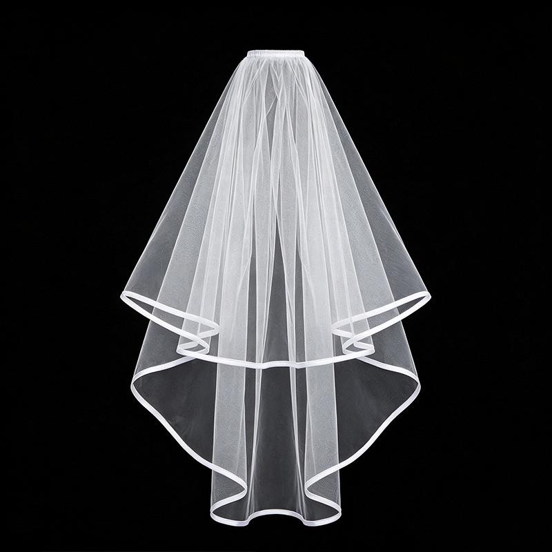 European Double Layer Tulle Bridal Veils with Hair Comb for Weddings & Bachelorette Parties