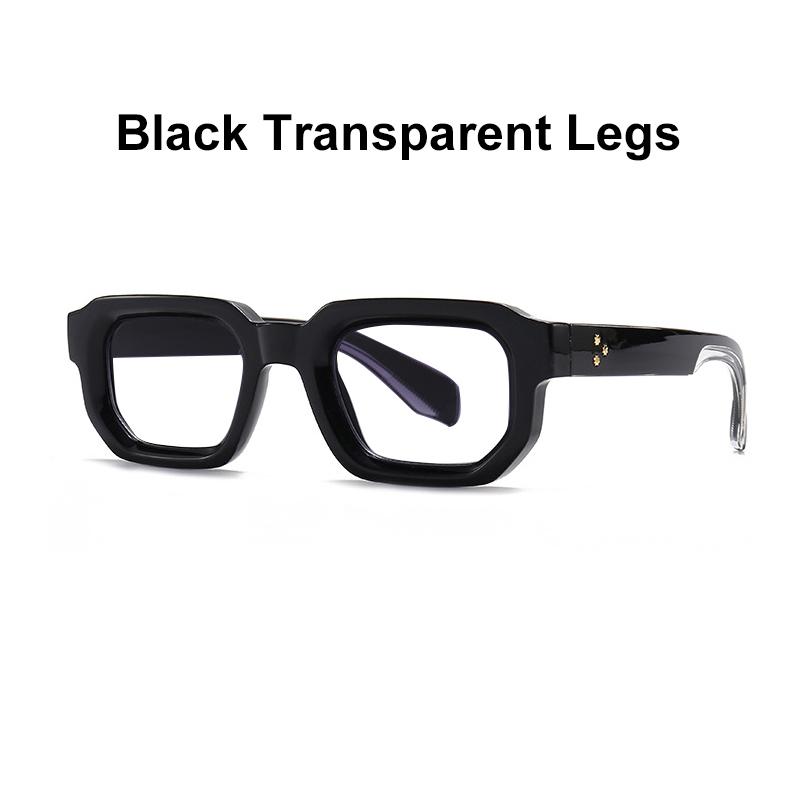 Brand Black Square Men's Glasses Frame Optical Anti Blue Light Reading Eyeglasses Retro Small Rivets Men's Presbyopia Glasses