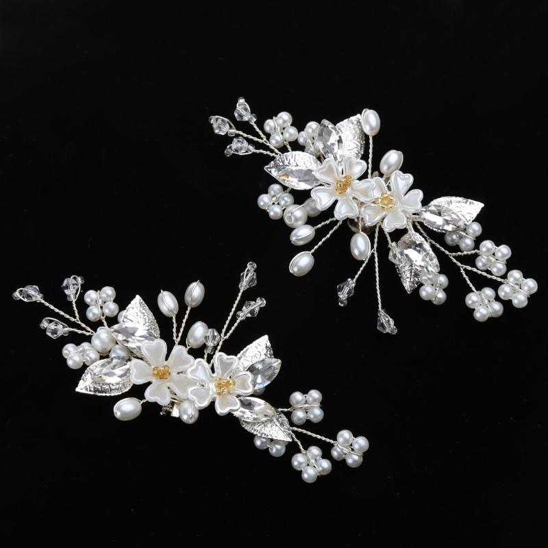 2PCS Crystal Shoe Clips Wedding Bridal Shoe Buckles Rhinestones Shoe Flowers for Party Decoration Wedding Craft Acces
