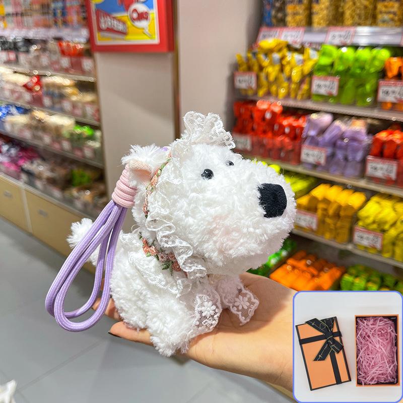 Păpușă Pandantiv Câine West Highland Păpușă Drăguță Jucărie de Pluș Păpușă Scroll Cadou de Ziua de Naștere Sac Cadou Ornamente Agățate
