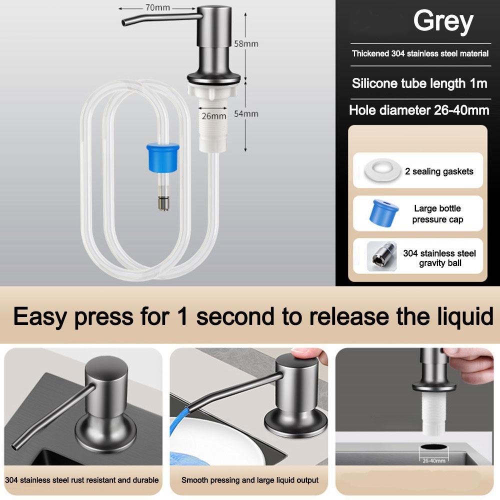 

Диспенсер для мыла из нержавеющей стали 304, устойчивый к ржавчине, матовый никель, встраиваемые дозаторы мыла, самовсасывающий насос для мыла на столешницу