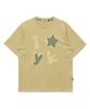WAIKEI Yk Check Applique Short Sleeve T-Shirt Light Yellow