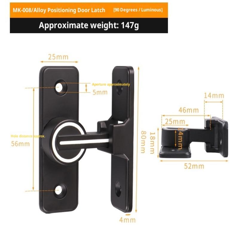 Door Lock Zinc Alloy 90 Degree Sliding Door Latch Heavy Duty Barn Gate Bolt Protect Privacy Cabinet Closet