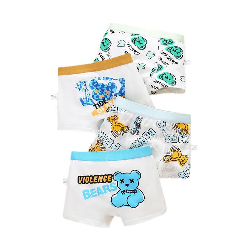 Dětské kreslené bavlněné boxerky se středním pasem - Prodyšné studentské spodní prádlo třídy A