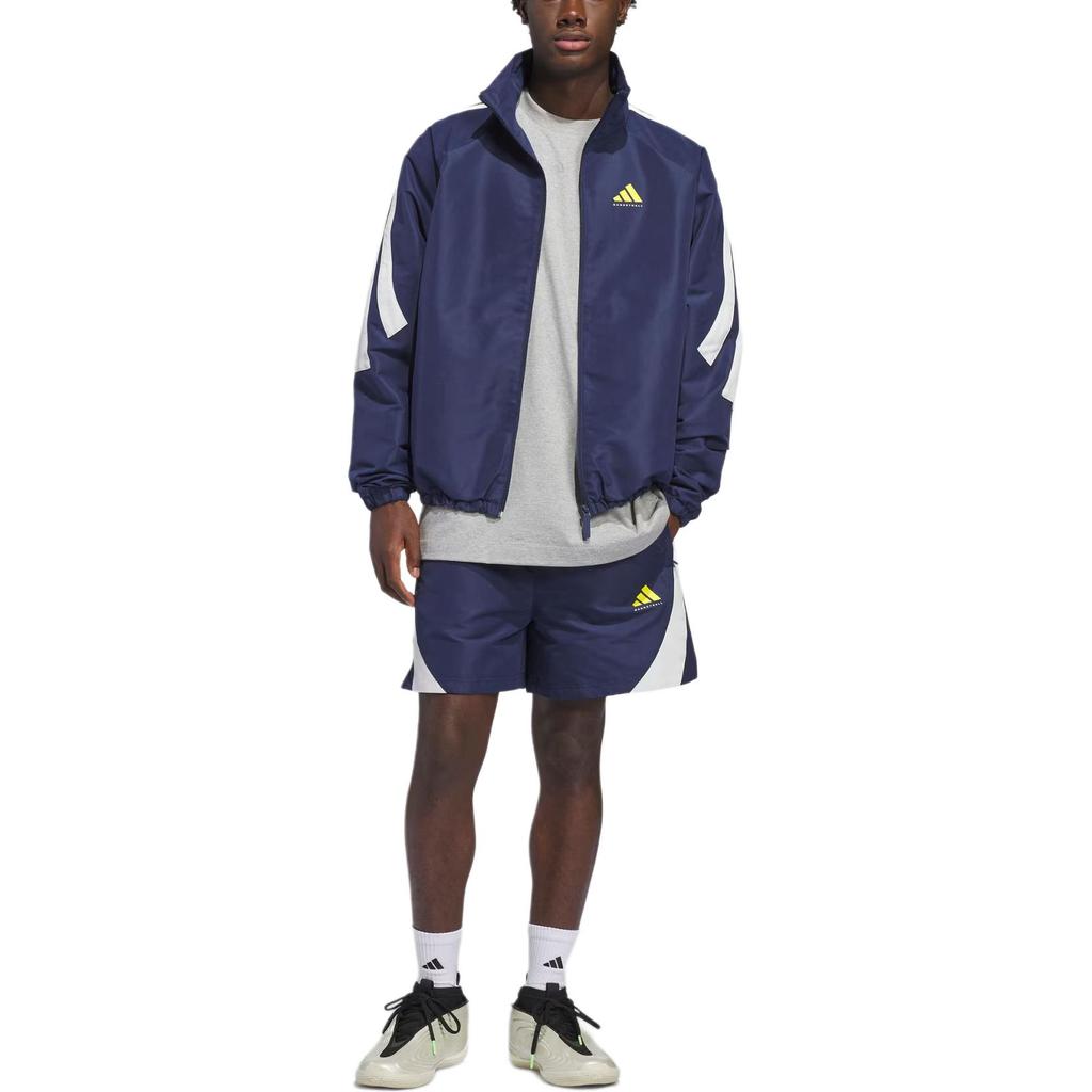 Adidas Basketball Woven Track Top Loose Fit Zip Long Sleeve Jacket Unisex Tops KB7531